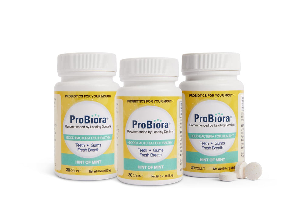 ProBiora oral-care probiotic tablets packaging front in mint flavor