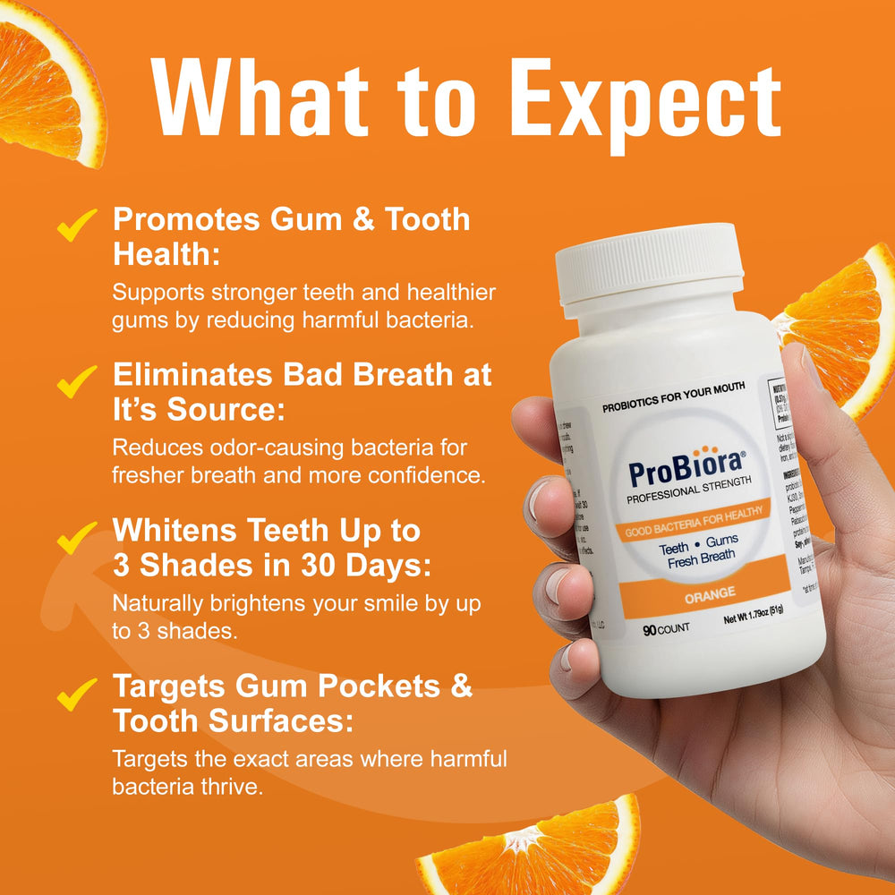 Teeth whitening and fresh breath benefits from ProBiora