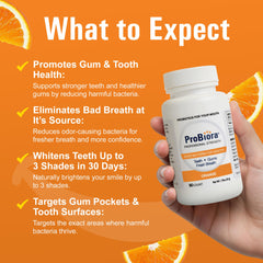Teeth whitening and fresh breath benefits from ProBiora