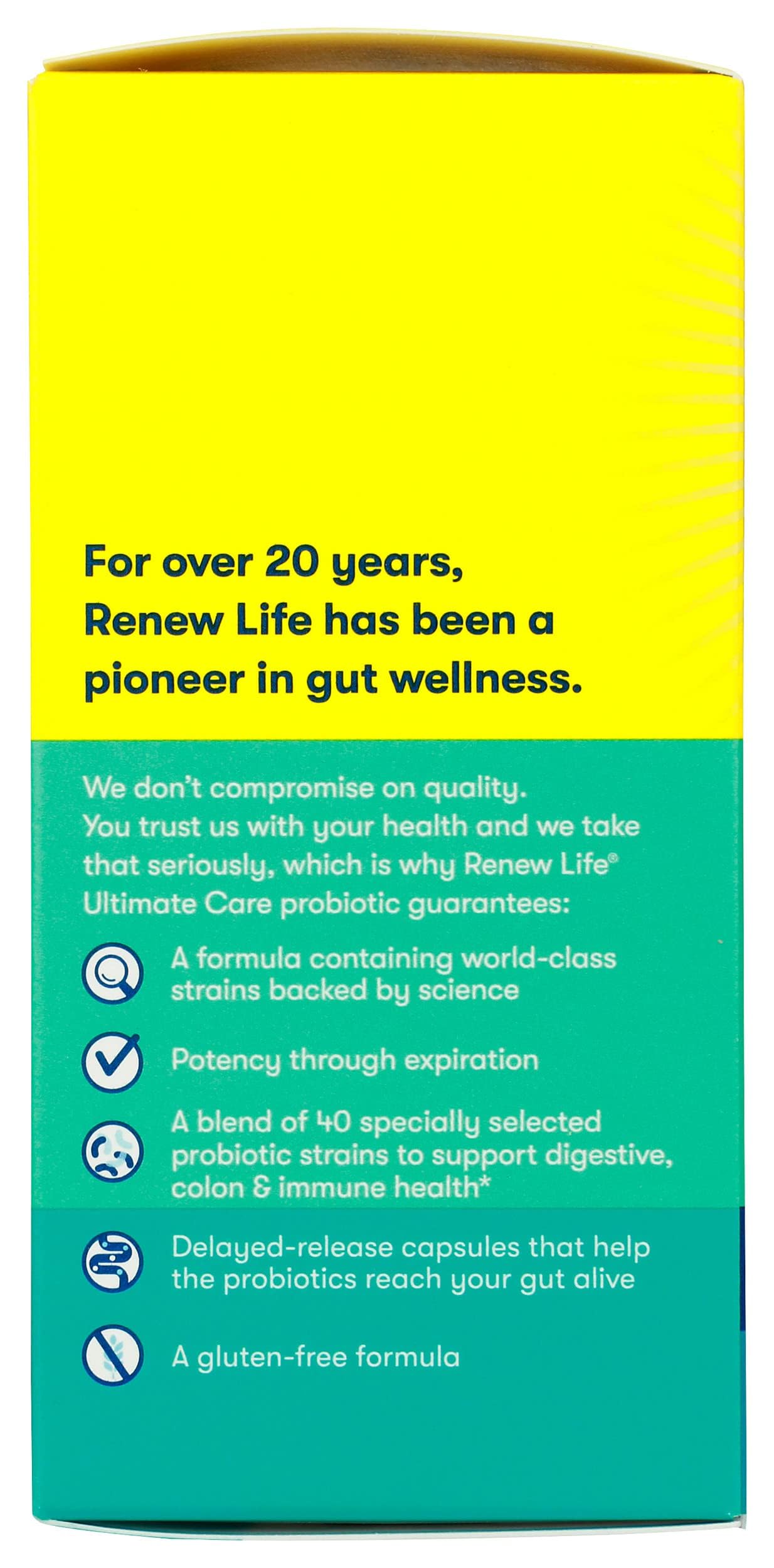Ingredients and supplement facts for PROBIOTIC 150B ULTMT Care