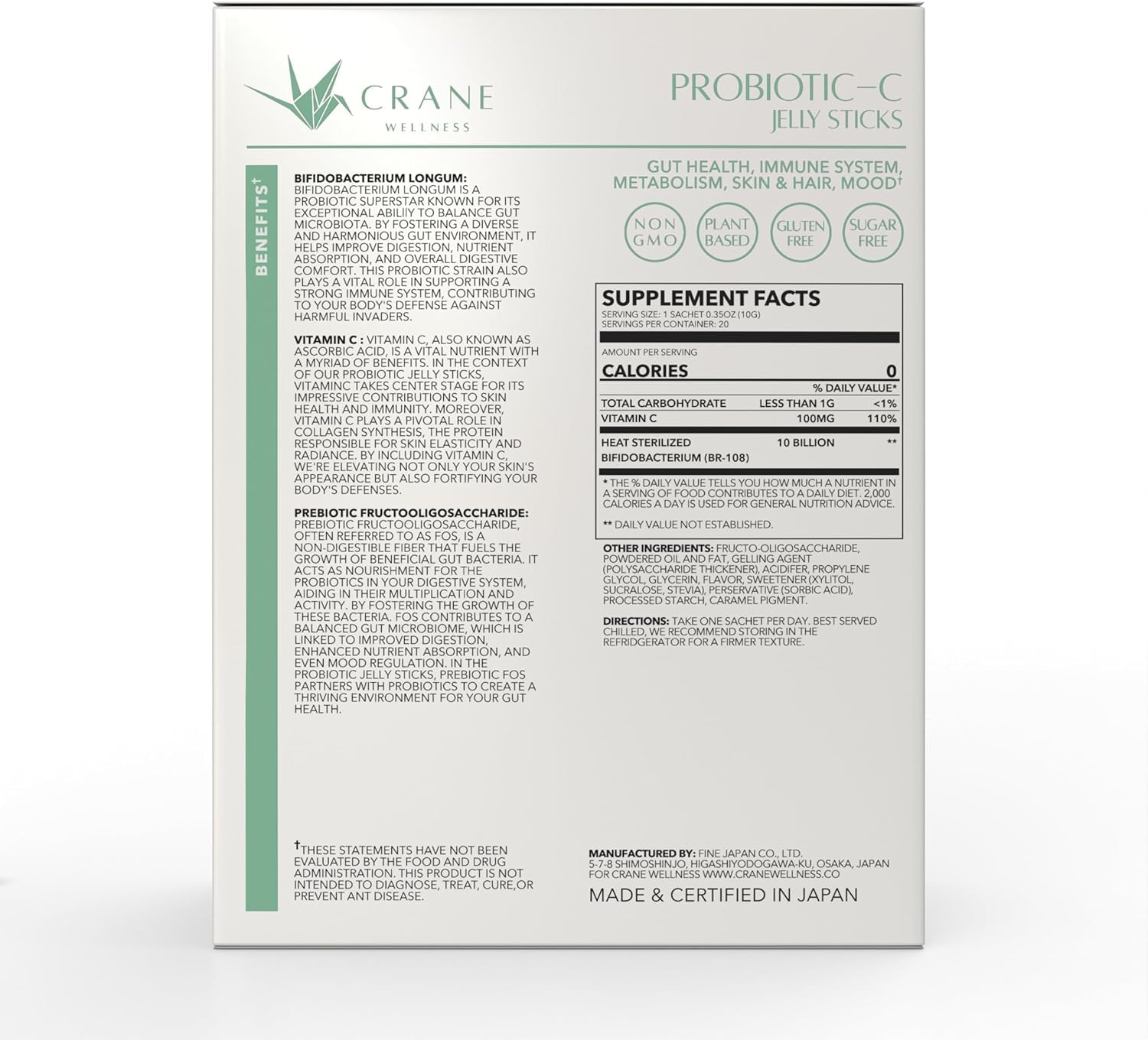 Blister pack of PROBIOTIC-C Jelly Sticks