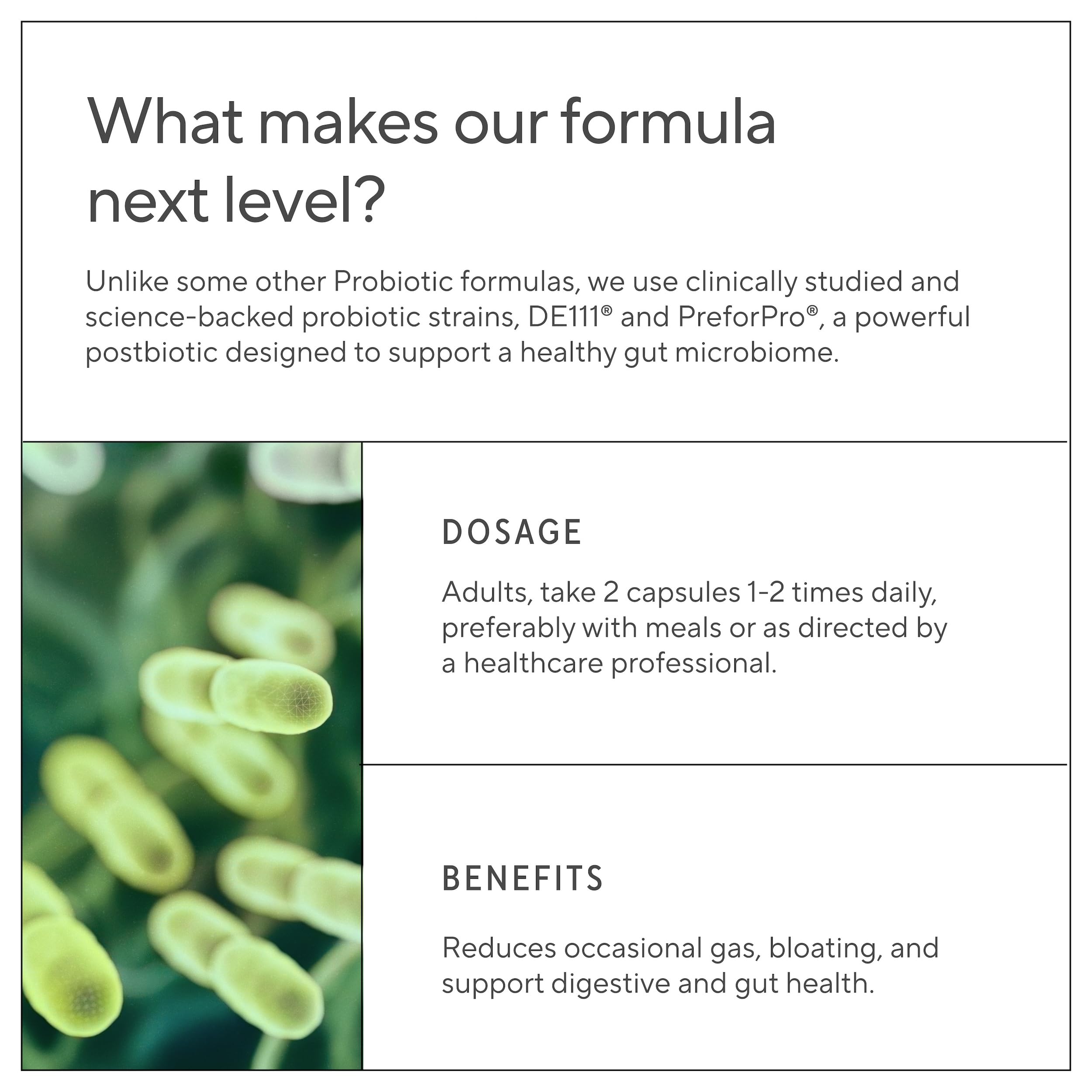 Capsules representing daily dose of probiotics and digestive enzymes