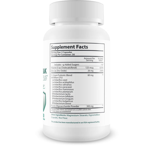 Probiotic Fungus Break Pro Plus bottle with label close-up