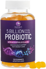 Bottle of Probiotic Gummies with orange flavor and 5B CFU label