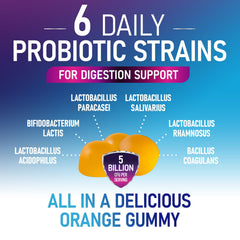 Front of bottle showing 5B CFU and 6 probiotic strains
