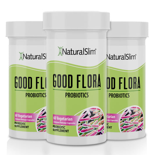 Bottle of probiotic capsules for gut health
