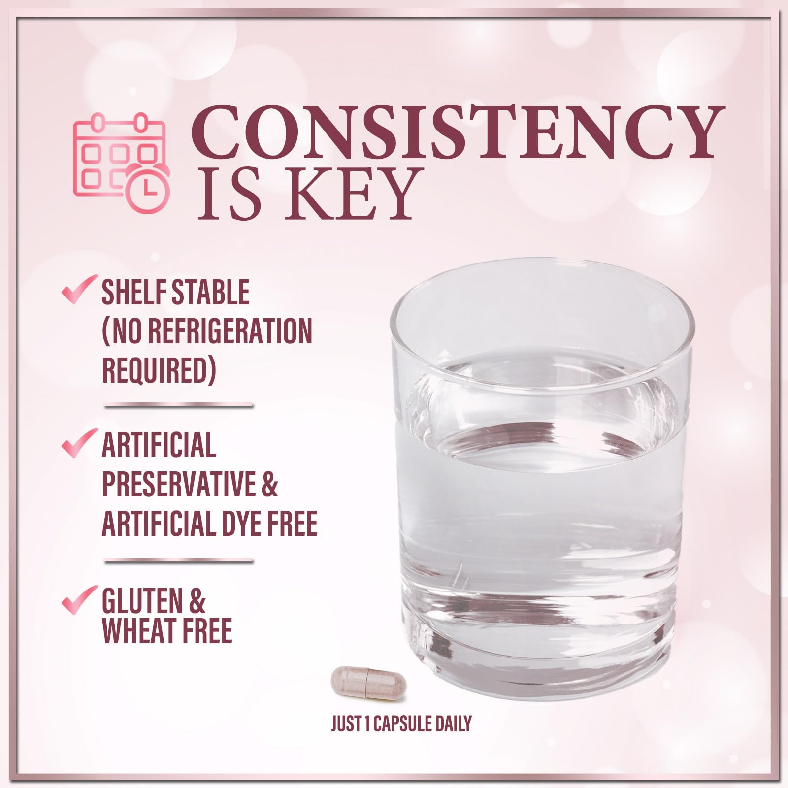 Product infographic showing ingredients and strains for vaginal health