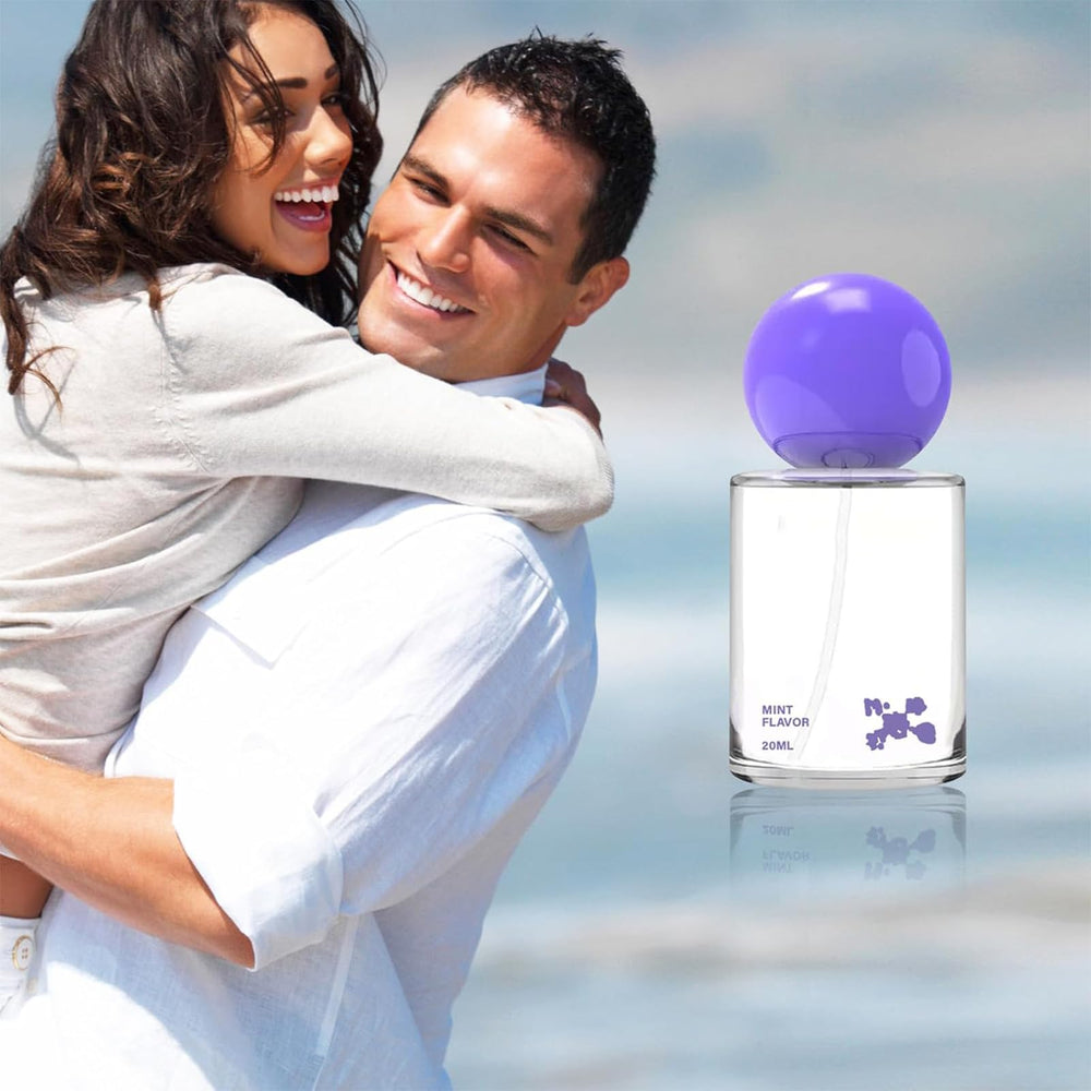 Compact travel-sized Probiotic Oral Spray held in hand