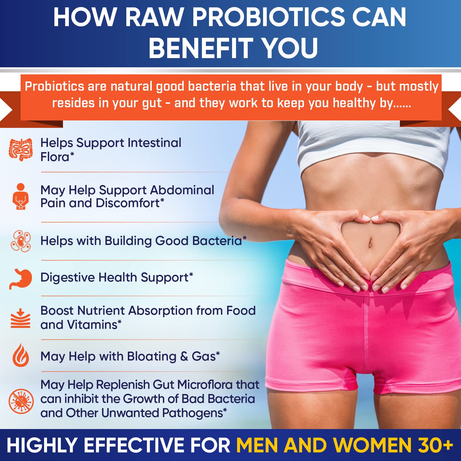 Organic prebiotics and digestive enzymes in packaging