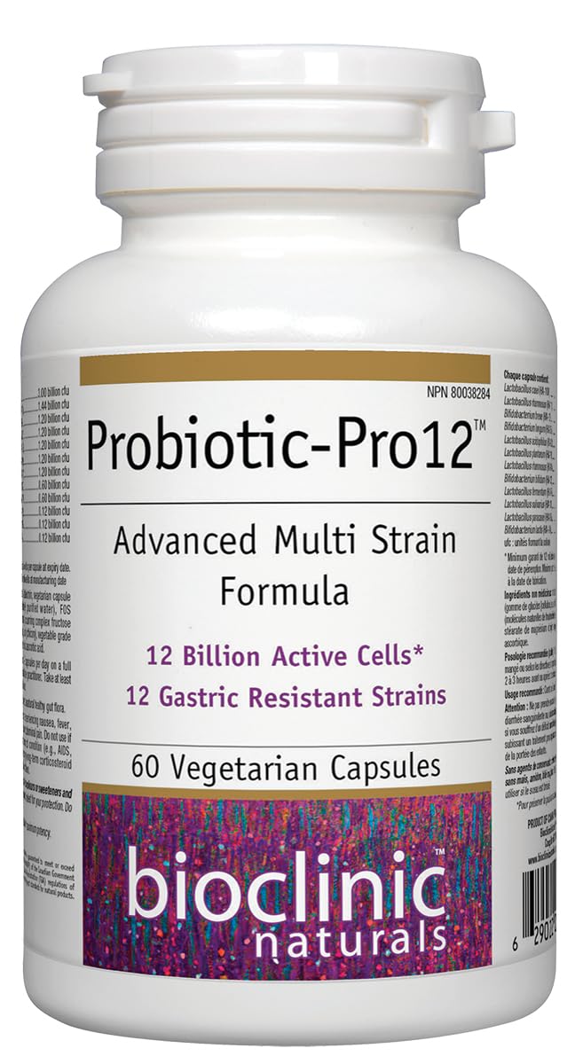 Bottle of Probiotic Pro 12 60 VegiCaps showing label
