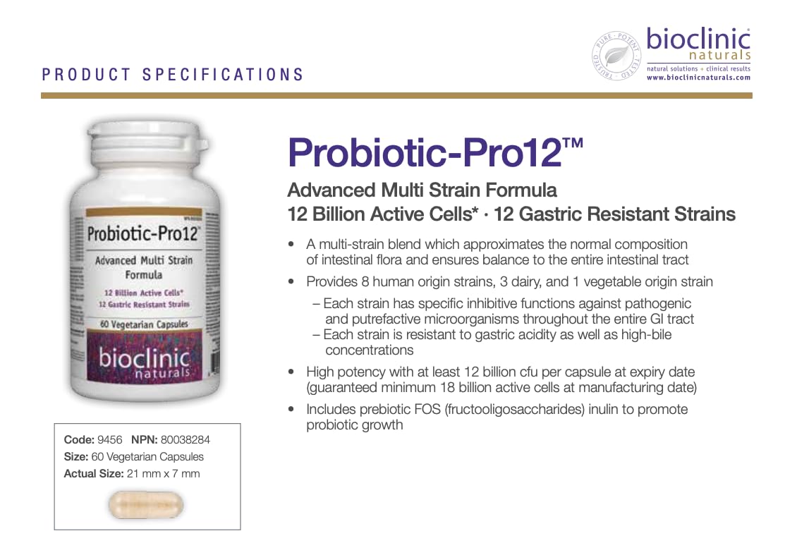 Serving size information on Probiotic Pro 12 packaging