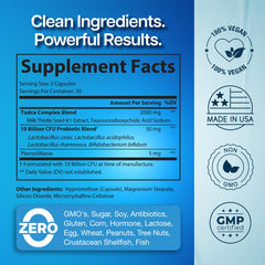 Probiotic strains and 10 billion CFU highlighted on packaging
