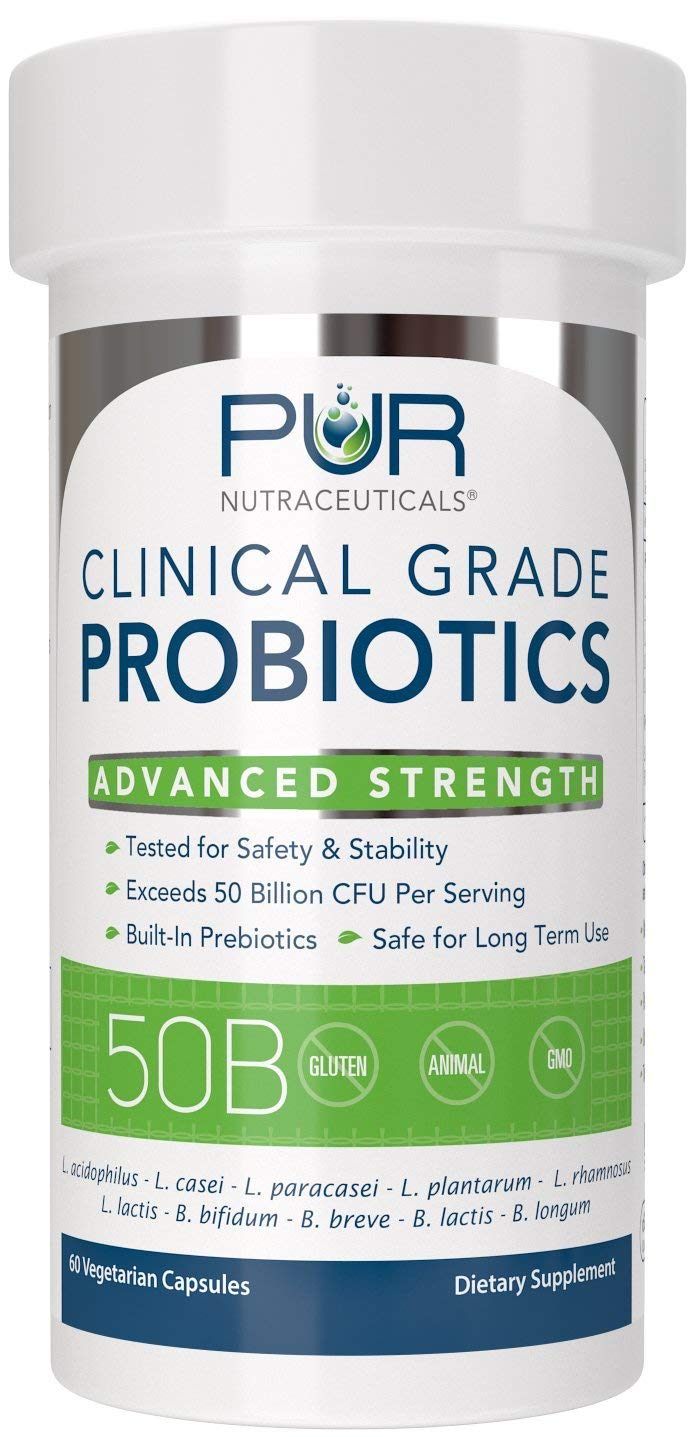 List of 10 probiotic strains included in PUR Nutraceuticals formula