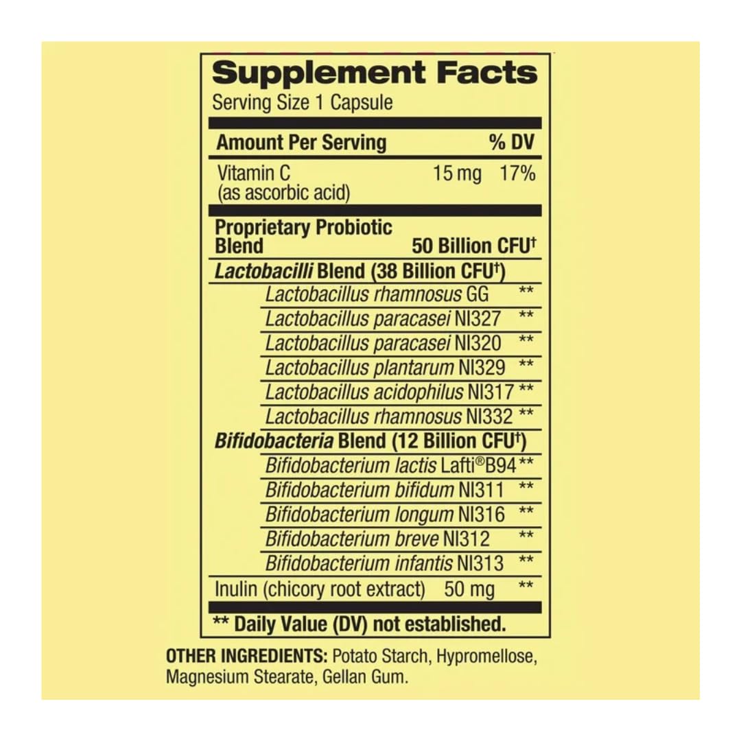 Vegetarian probiotic capsule with prebiotic for digestive health