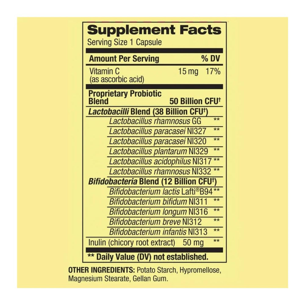Vegetarian probiotic capsule with prebiotic for digestive health