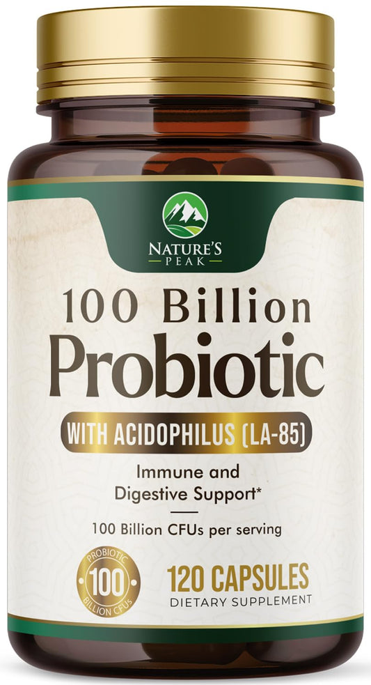 Bottle label showing 100 Billion CFU and 16 strains