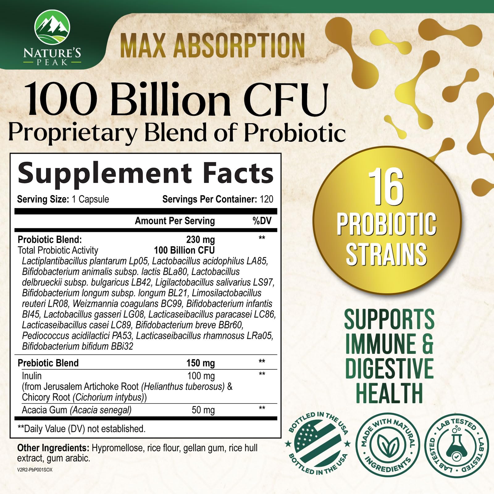 Gut health concept with capsules and leaves