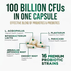 Nutrition facts highlighting 100B CFU on packaging