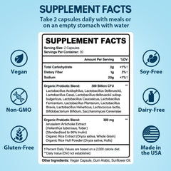 Organic prebiotic blend paired with probiotics