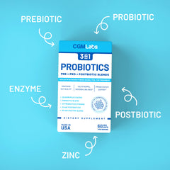 60 vegetarian probiotic capsules displayed