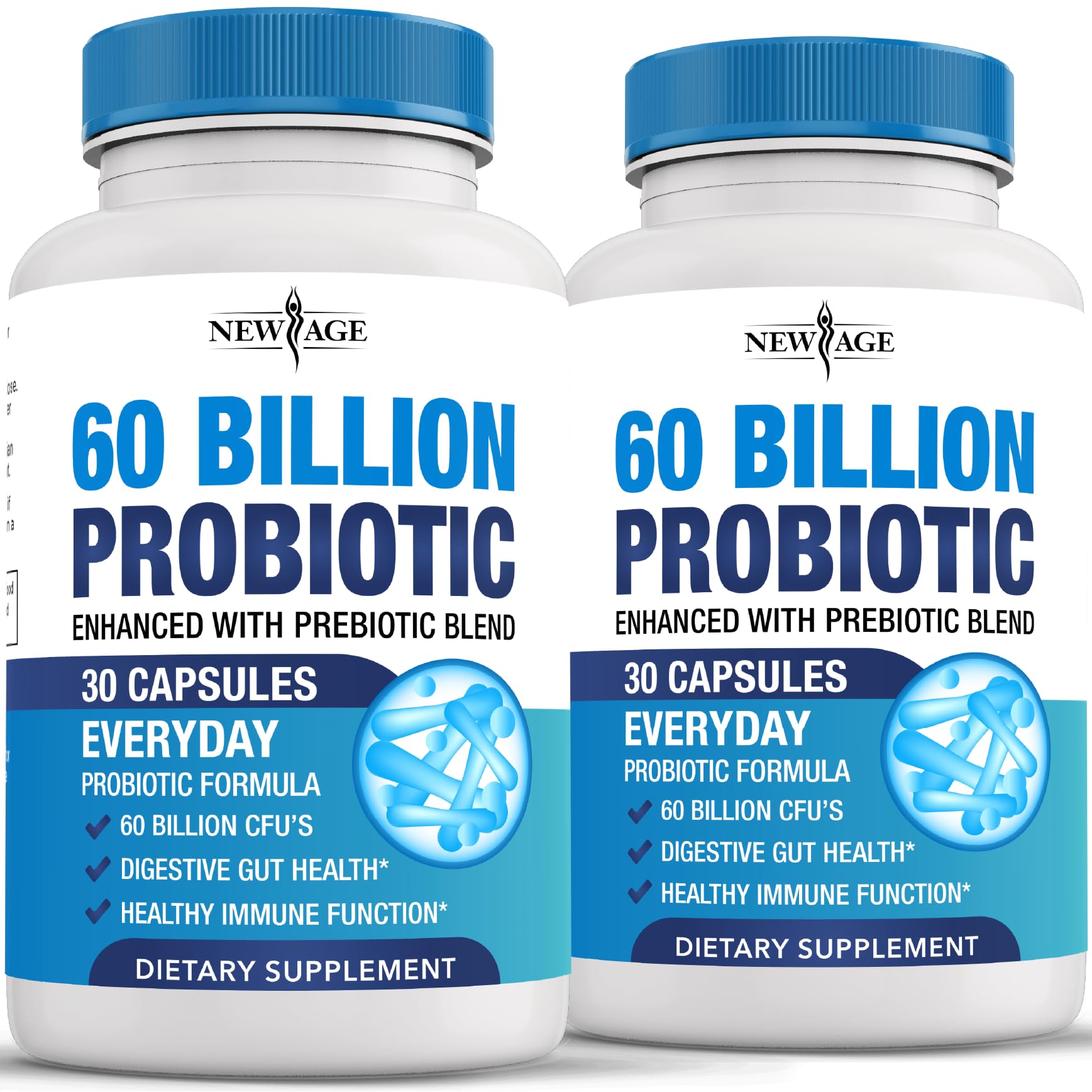 Bottle of Probiotics 60 Billion CFU with Prebiotic Formula
