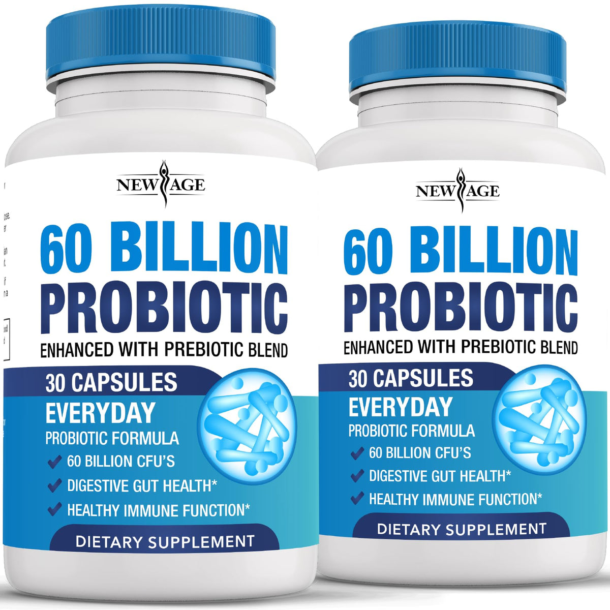 Bottle of Probiotics 60 Billion CFU with Prebiotic Formula