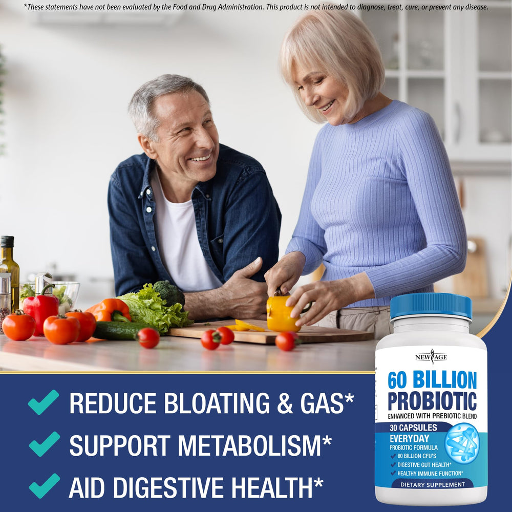 Digestive health concept with probiotics and prebiotic imagery