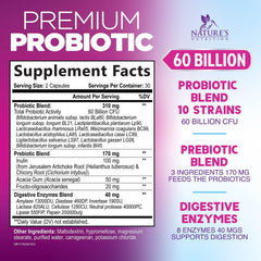 Close-up of 60 capsules bottle design for probiotic