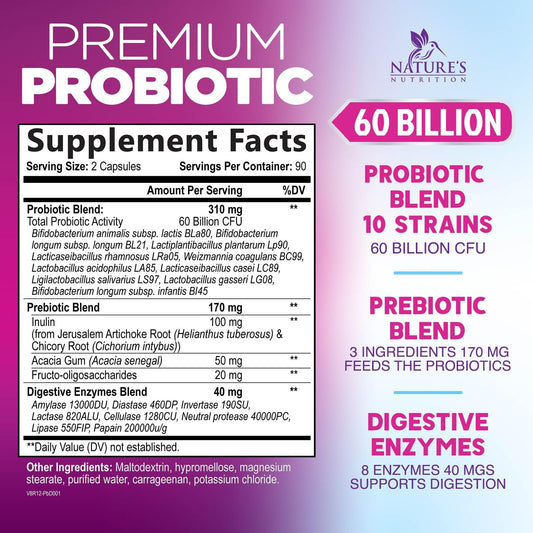 Close-up of probiotic capsules