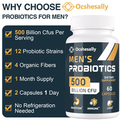 Pack shot emphasizing 500B CFUs for digestive and immune support