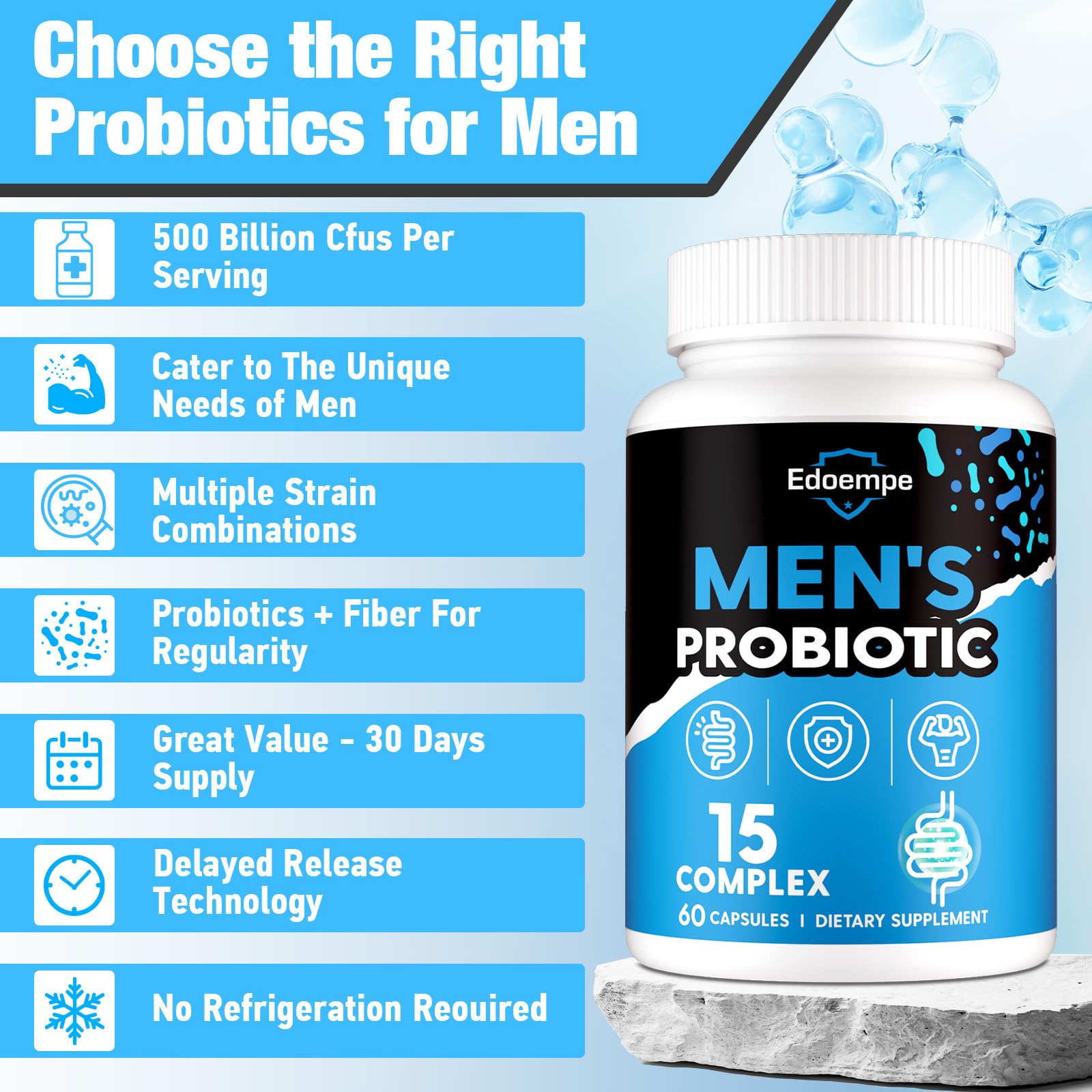 Organic fiber blend with probiotics