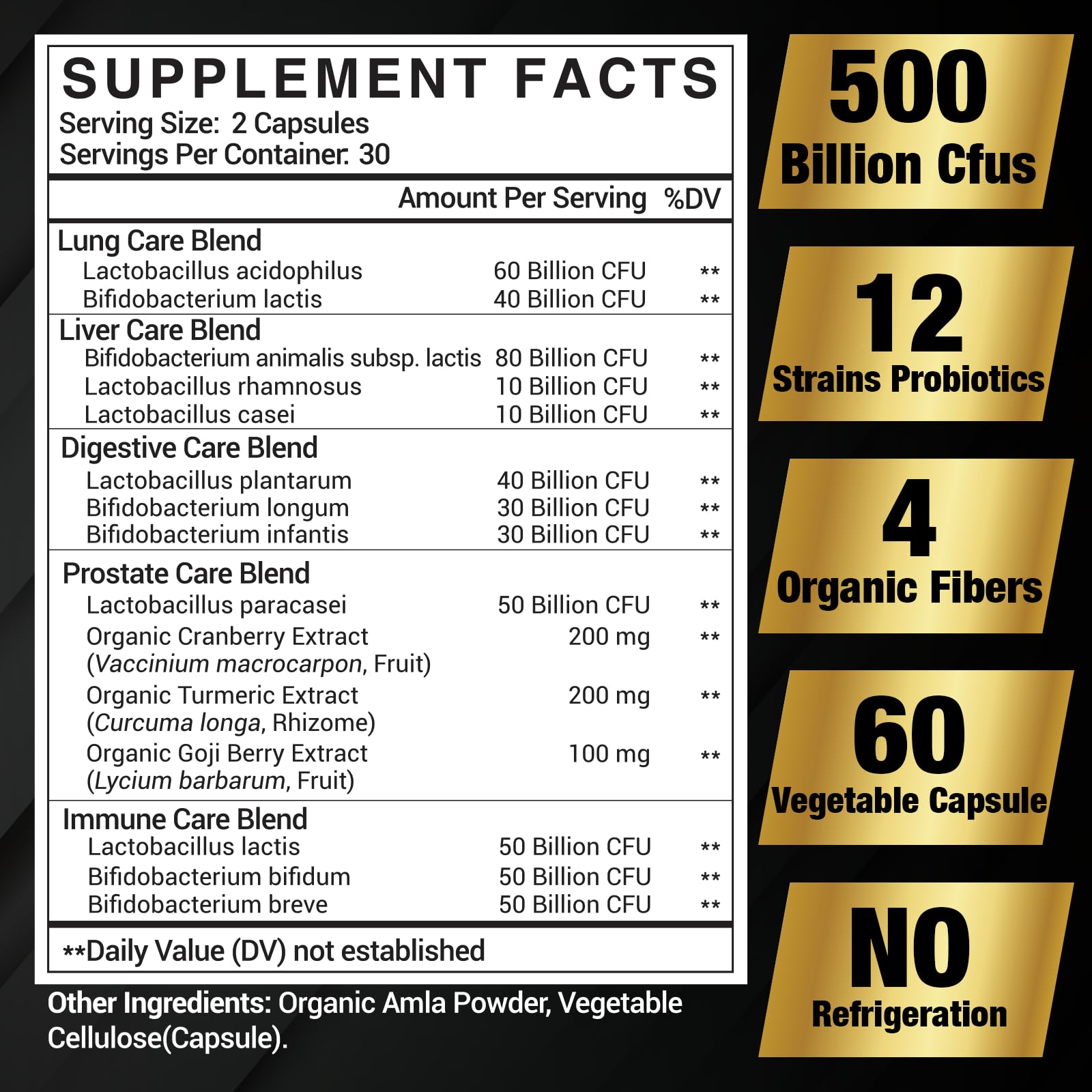 Ingredients include turmeric, cranberry, goji and amla for men's health