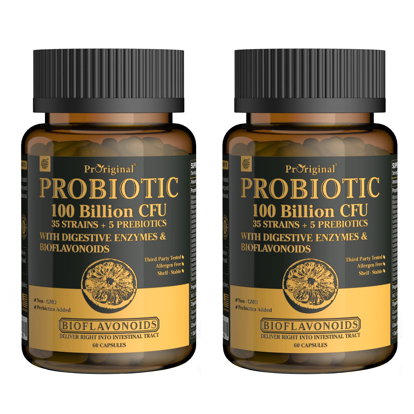 Probiotic bottle with 100B CFU and 35 strains for men and women