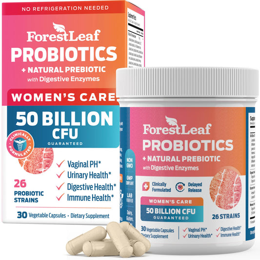 Bottle of Probiotics for Women with 50B CFU and 26 strains
