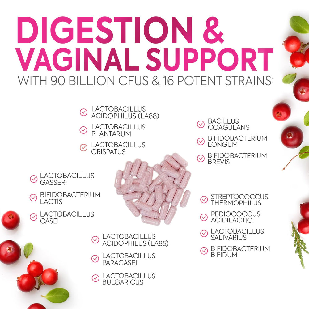 Concept image representing feminine health with probiotics