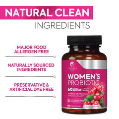 Lifestyle image featuring a woman with probiotic supplement