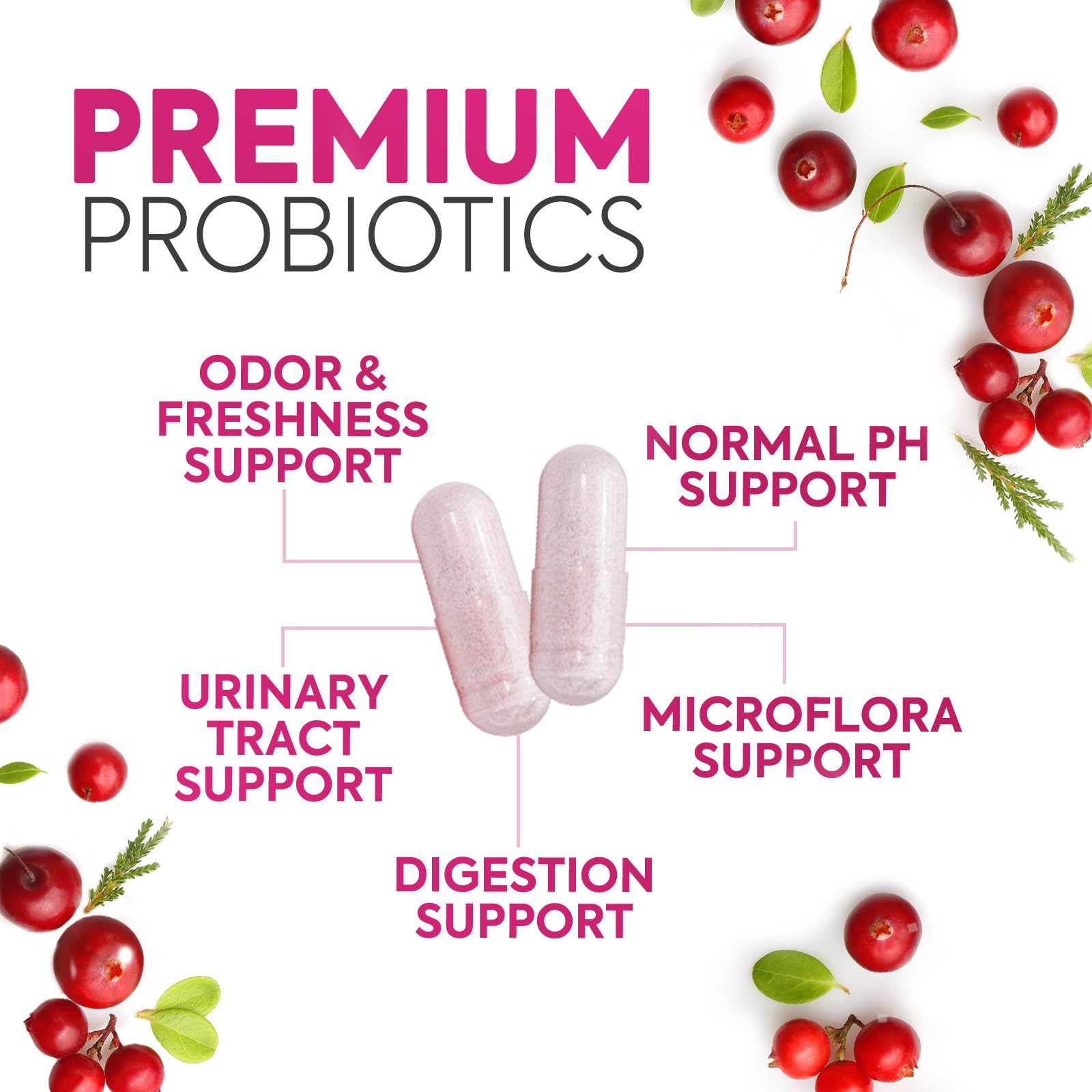Shelf-stable probiotic bottle on a white surface