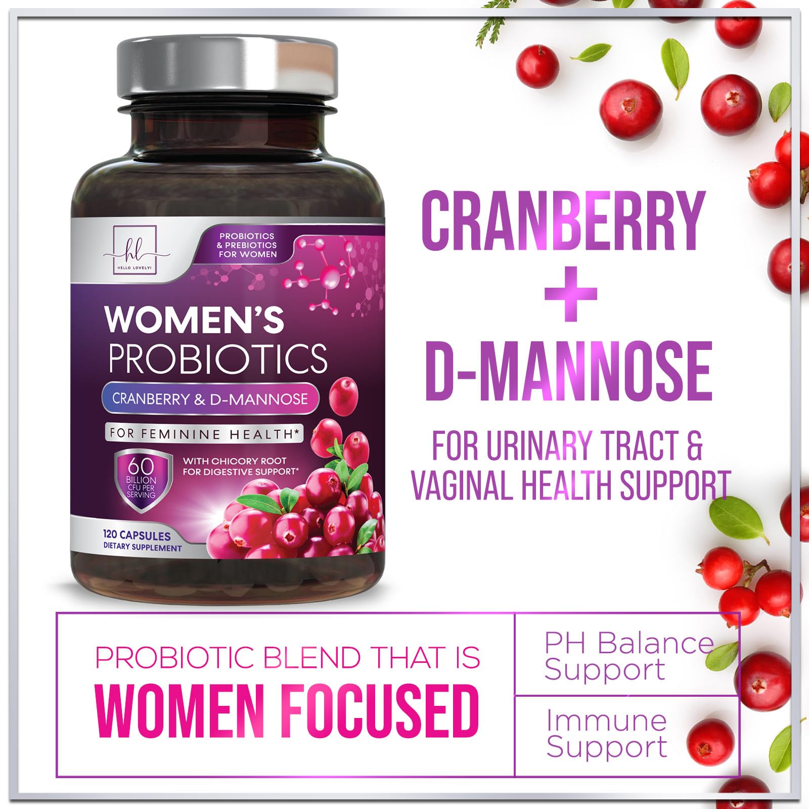 Graphic showing vaginal and urinary tract health with cranberry