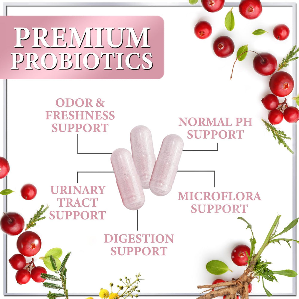 90B CFU women's probiotic capsules with cranberry and prebiotics