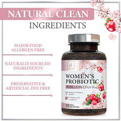 Packaging of Probiotics for Women Digestive Health 120 capsules