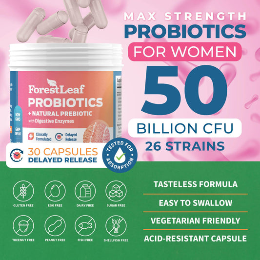 Digestive health benefits of women's probiotics with enzymes