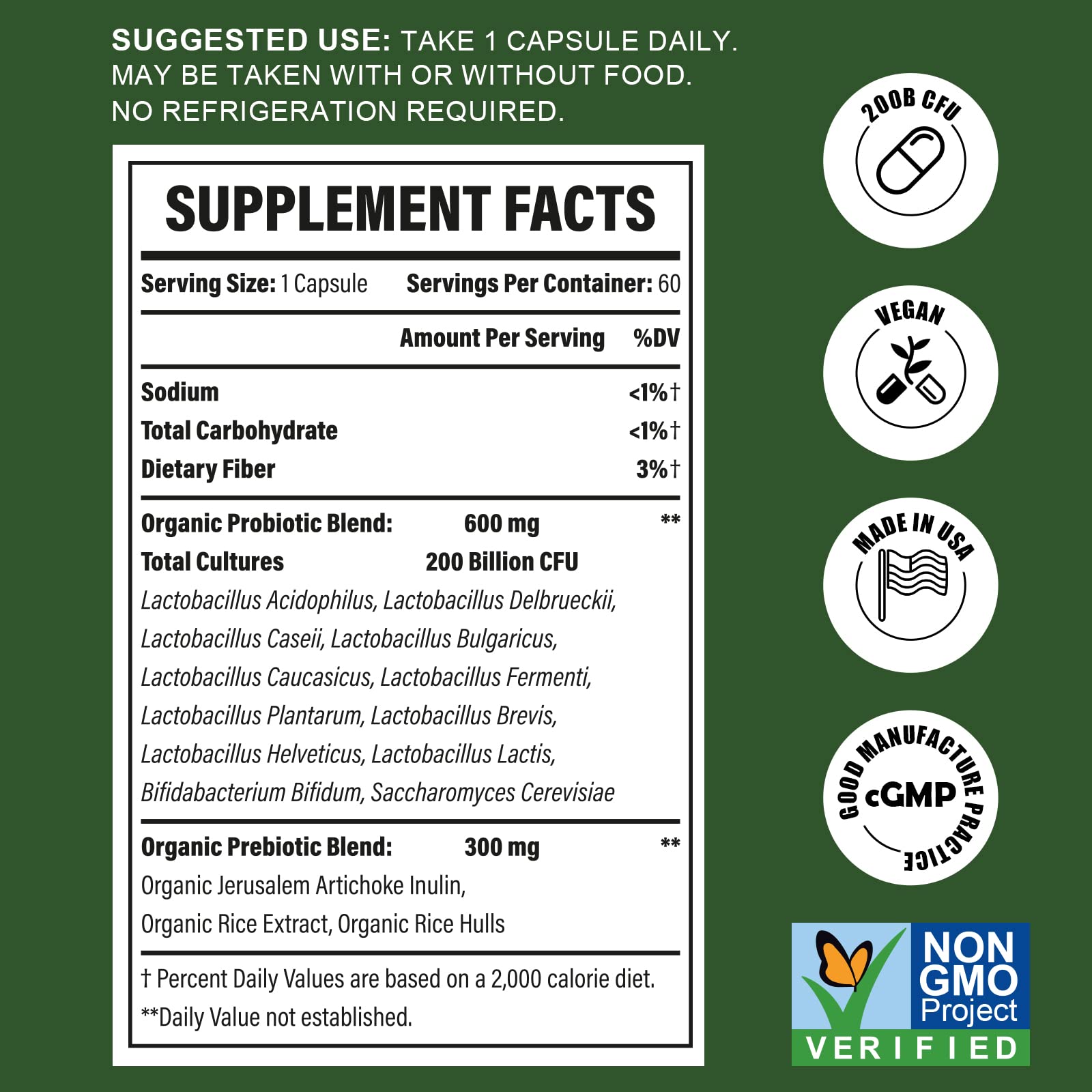Close-up of probiotic capsules representing 12 strains