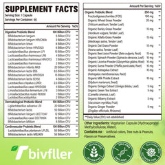 Label highlighting 24 diverse probiotic strains