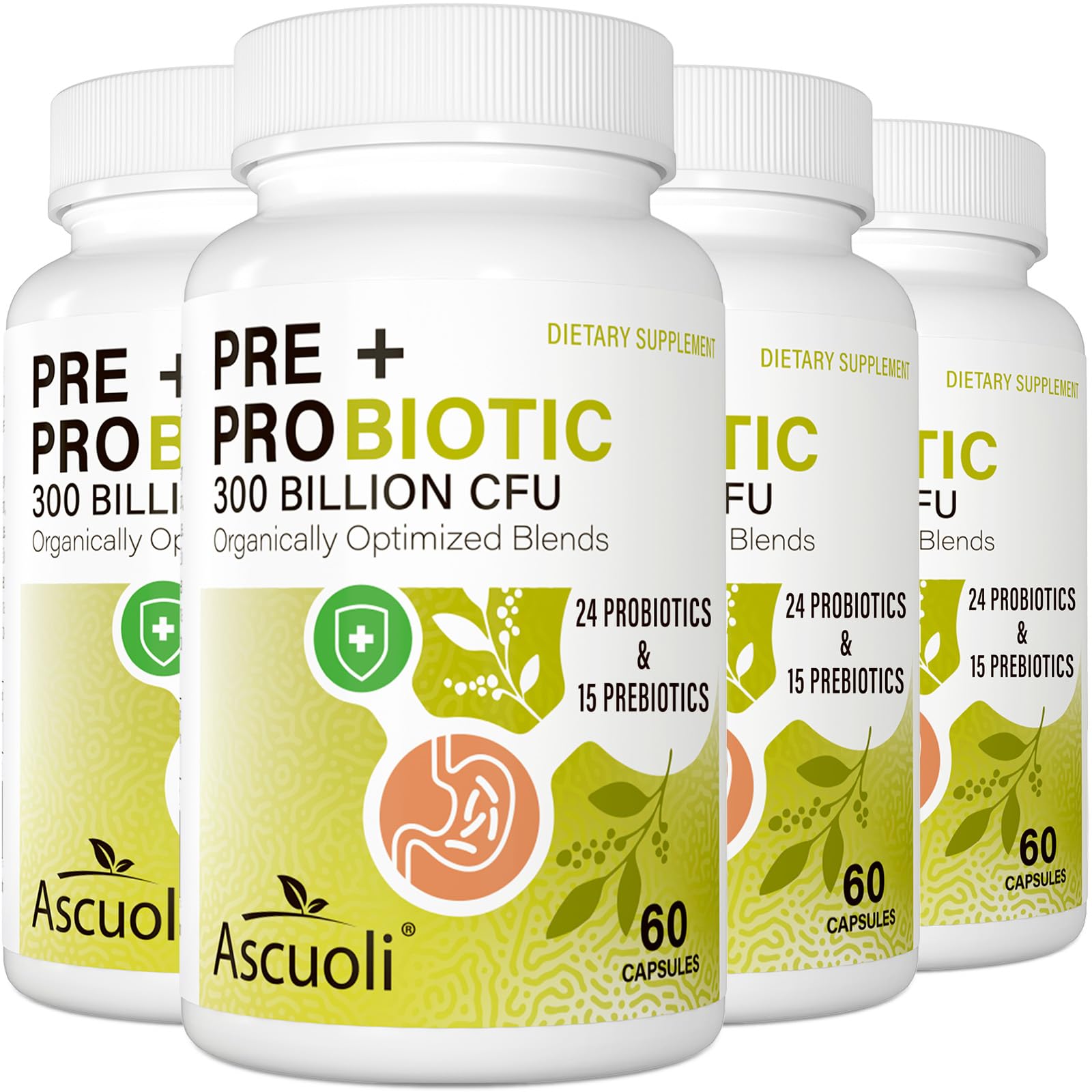 Probiotic bottle for women and men with 300B CFU and 24 strains
