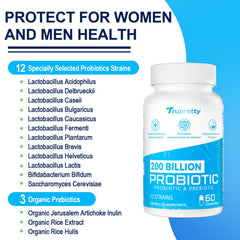 Shelf-stable probiotic bottle with desiccant inside