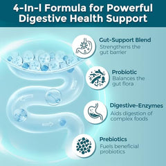 Illustration of enteric-coated capsules and gut health
