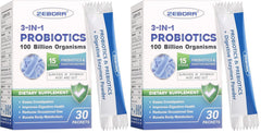 ZEBORA 3-in-1 Probiotics packaging (Pack of 2)