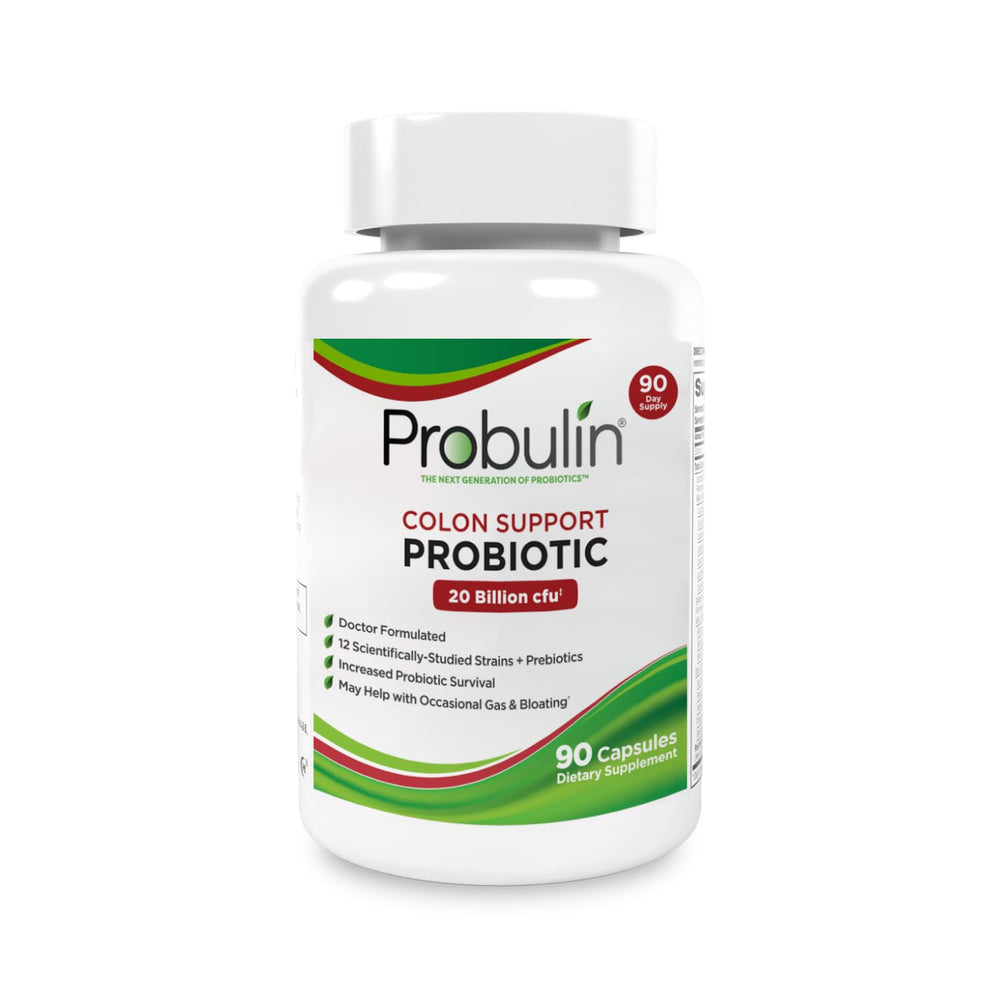 Daily-use lifestyle shot with Probulin Colon Support bottle