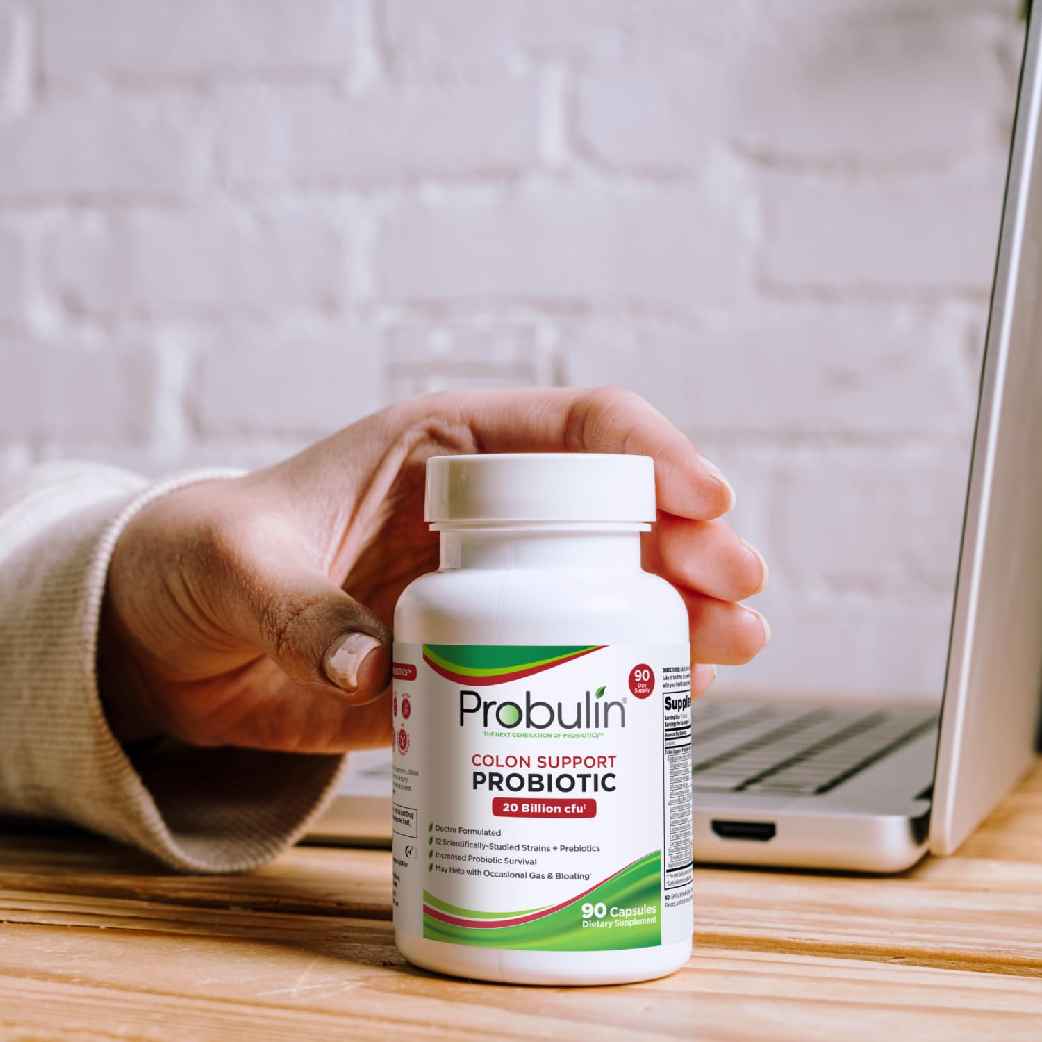 Probulin Colon Support label detailing 20B CFU and 12 strains