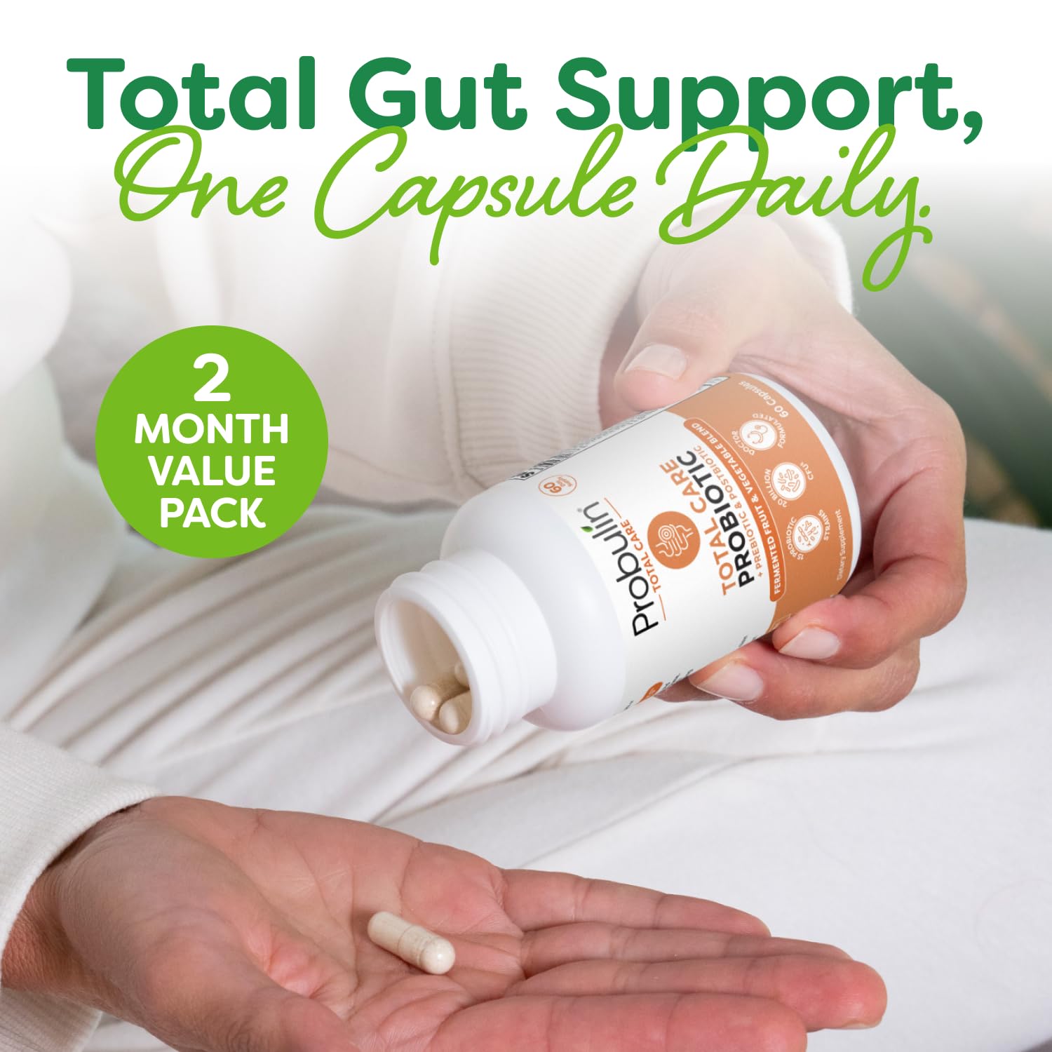 Infographic showing 20B CFU and 15 probiotic strains